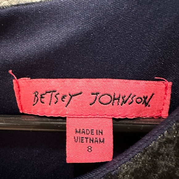 Betsey Johnson Black and Blue Checkered Midi Dress - Picture 2 of 4